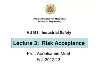 HU151: Industrial Safety