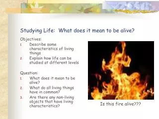 Studying Life: What does it mean to be alive?