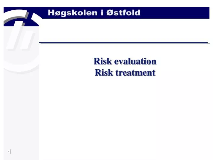 risk evaluation risk treatment