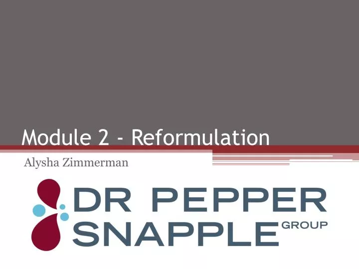 module 2 reformulation