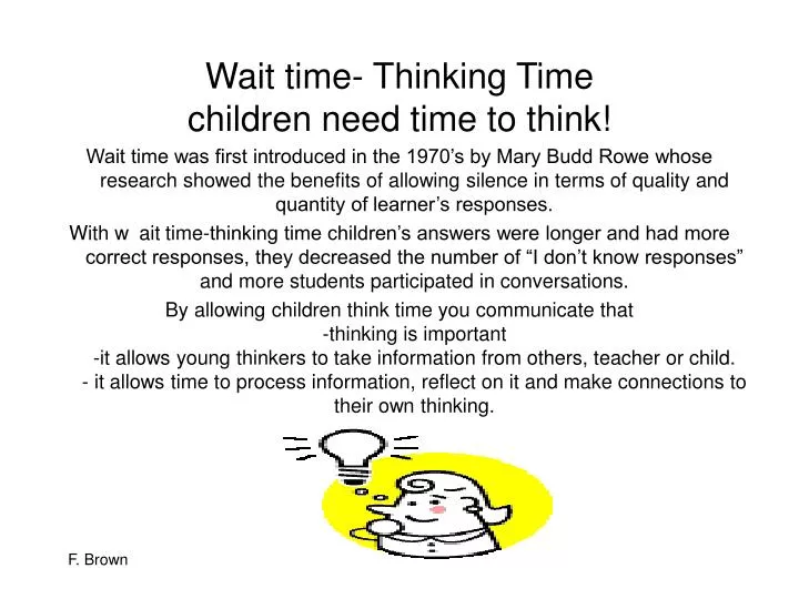 wait time thinking time children need time to think