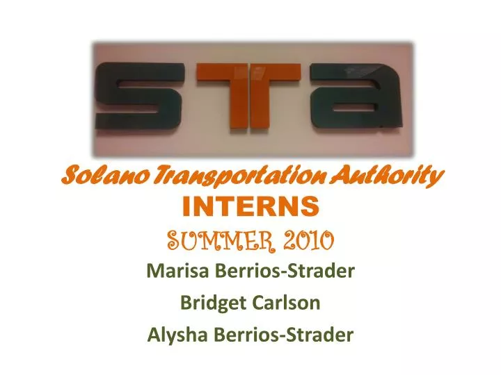 solano transportation authority interns summer 2010