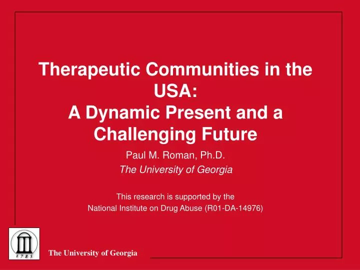 therapeutic communities in the usa a dynamic present and a challenging future