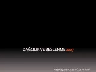 da cilik ve beslenme 2007