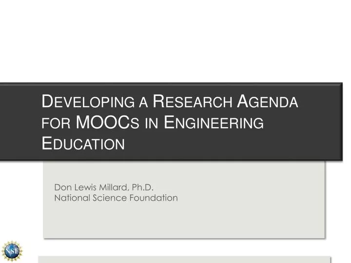 developing a research agenda for moocs in engineering education