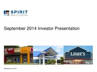 September 2014 Investor Presentation