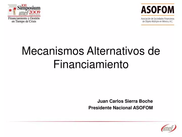 mecanismos alternativos de financiamiento