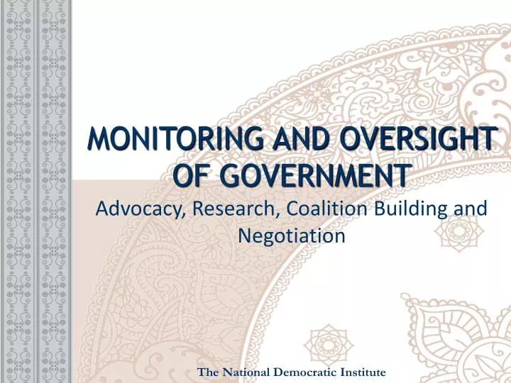 monitoring and oversight of government