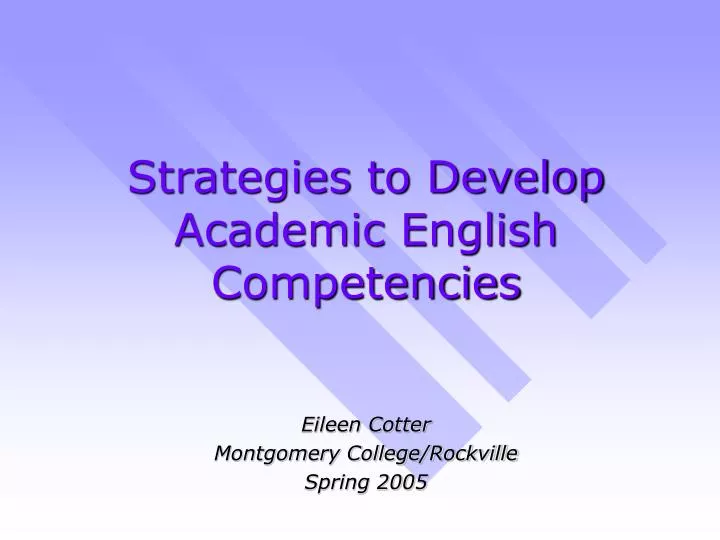 strategies to develop academic english competencies