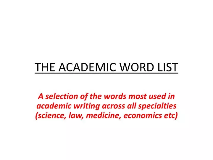 the academic word list