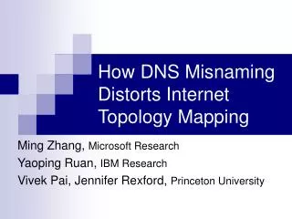 How DNS Misnaming Distorts Internet Topology Mapping