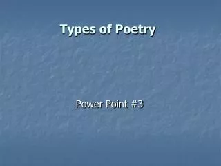 Types of Poetry