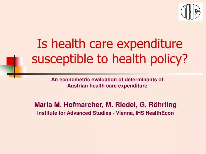 is health care expenditure susceptible to health policy