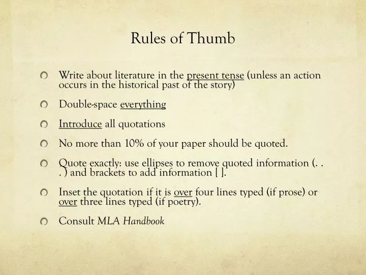 rules of thumb