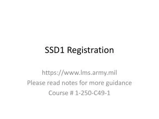 SSD1 Registration