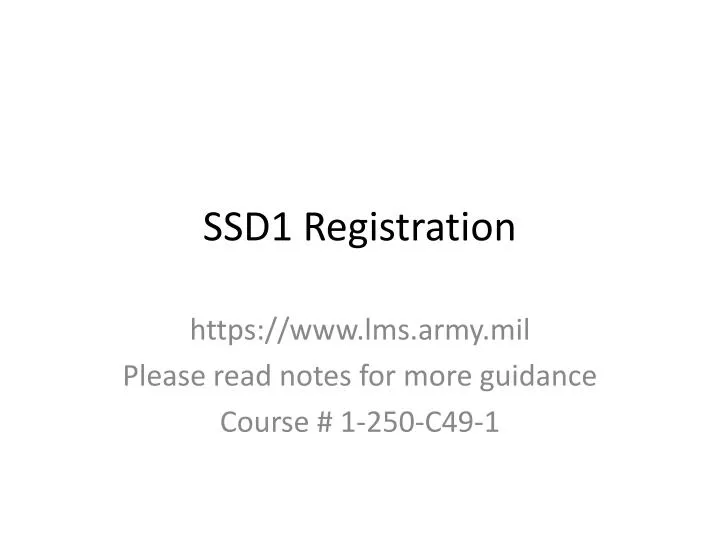 ssd1 registration