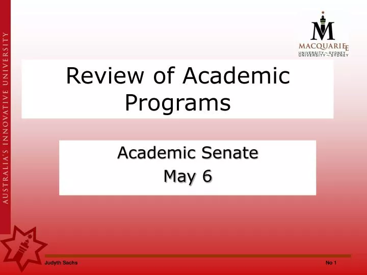 review of academic programs