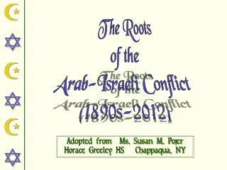The Roots of the Arab-Israeli Conflict (1890s-2012)
