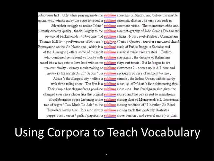 using corpora to teach vocabulary