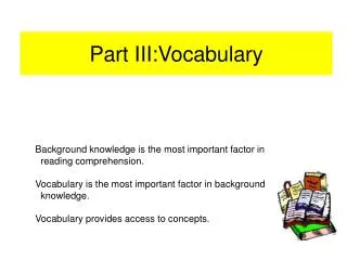 Part III:Vocabulary