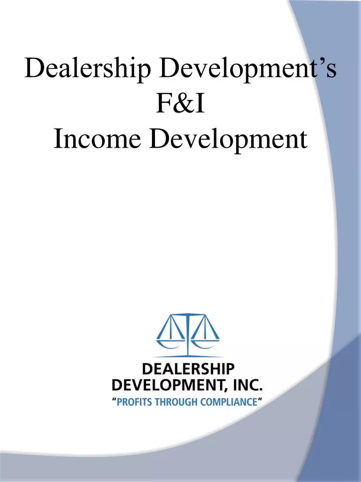 dealership development s f i income development