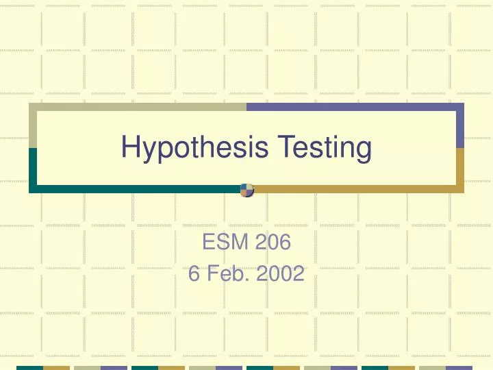 hypothesis testing