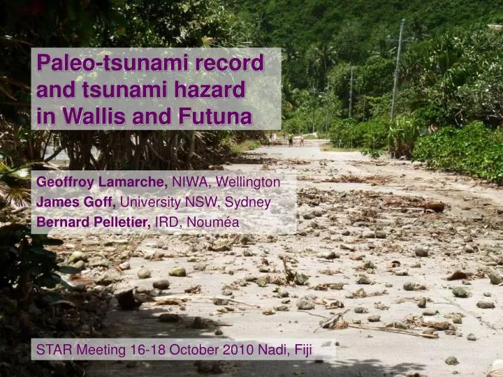 paleo tsunami record and tsunami hazard in wallis and futuna