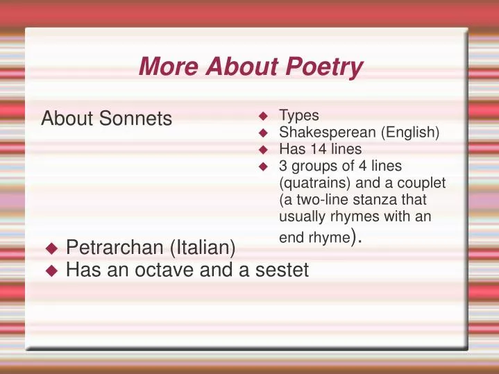 more about poetry