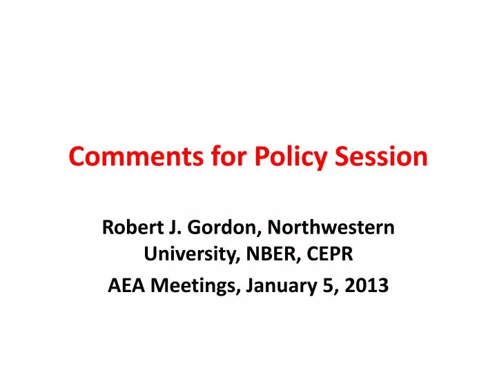 comments for policy session