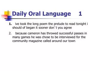 Daily Oral Language	1