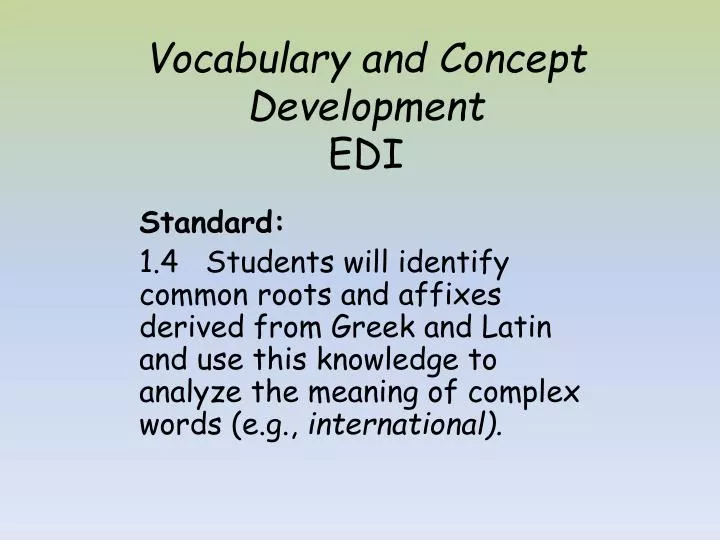 vocabulary and concept development edi