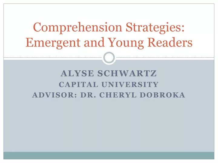 comprehension strategies emergent and young readers