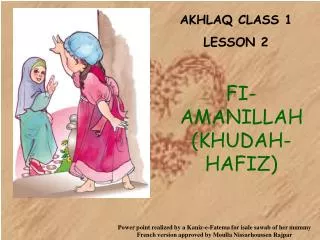 AKHLAQ CLASS 1 LE SSON 2