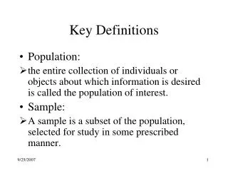 Key Definitions