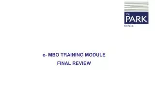 e- MBO TRAINING MODULE FINAL REVIEW