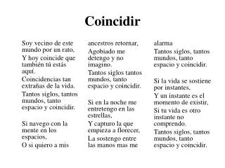 coincidir