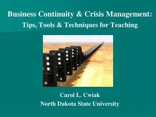 Business Continuity &amp; Crisis Management: Tips, Tools &amp; Techniques for Teaching
