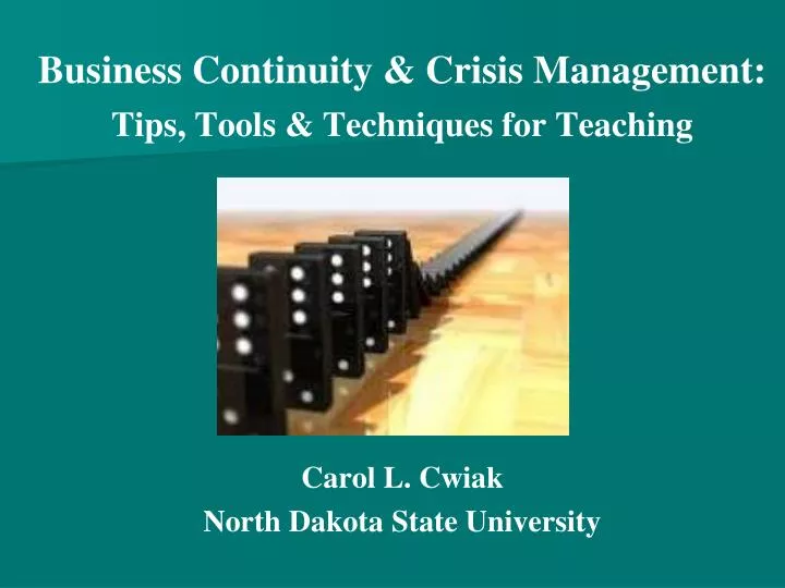 business continuity crisis management tips tools techniques for teaching