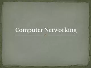 Computer Networking