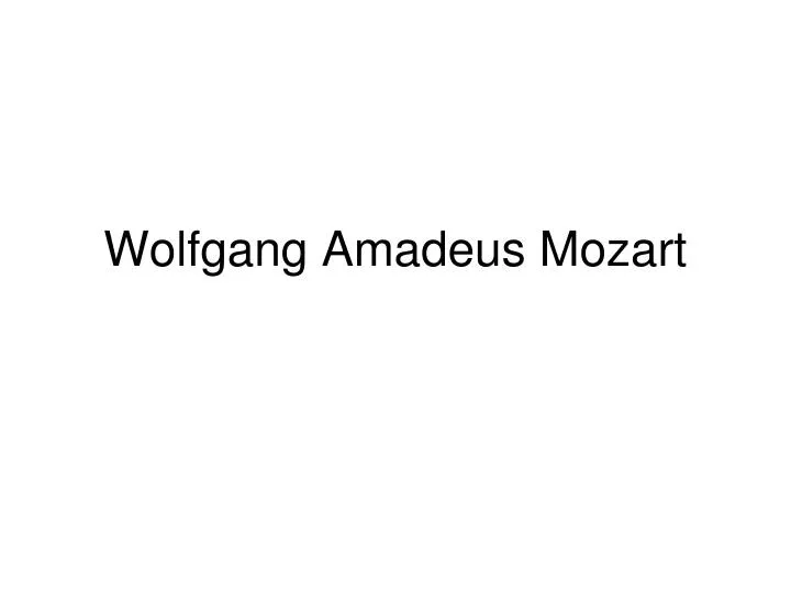 wolfgang amadeus mozart