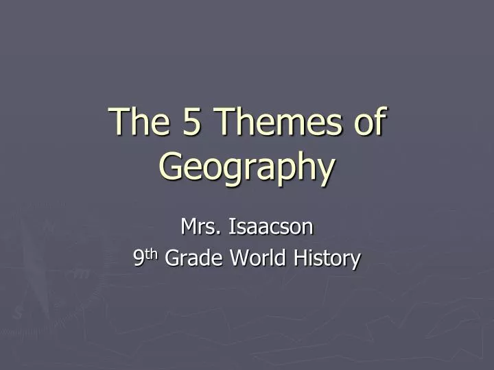 the 5 themes of geography