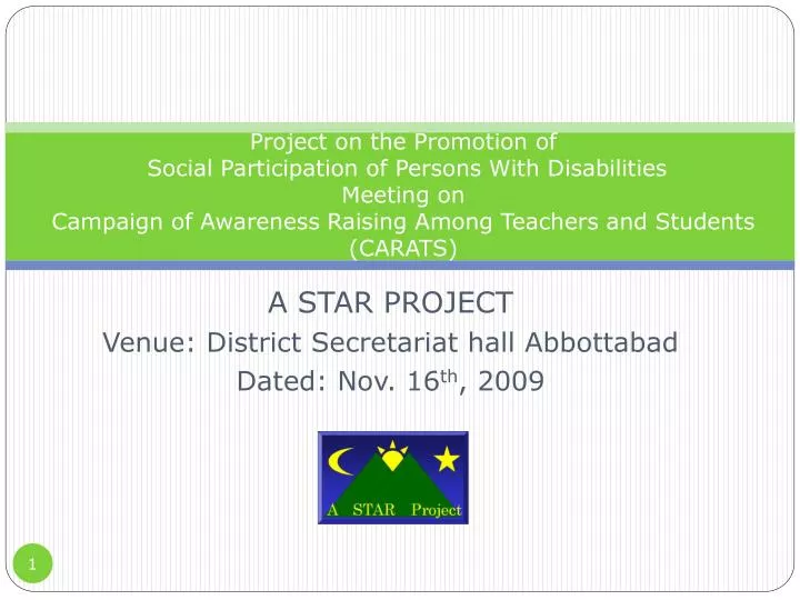 a star project venue district secretariat hall abbottabad dated nov 16 th 2009