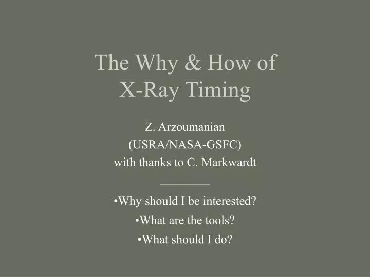 the why how of x ray timing