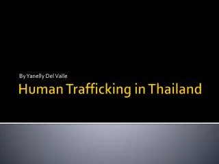 Human Trafficking in Thailand