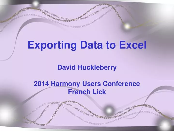 exporting data to excel