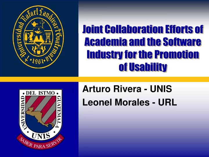 joint collaboration efforts of academia and the software industry for the promotion of usability