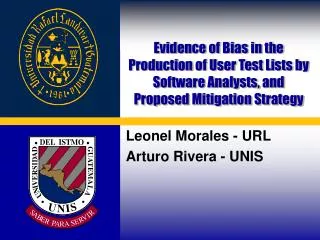 Leonel Morales - URL Arturo Rivera - UNIS