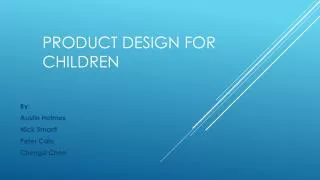 Product Design For Children