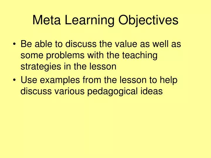 meta learning objectives