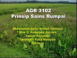 agr 3102 prinsip sains rumpai